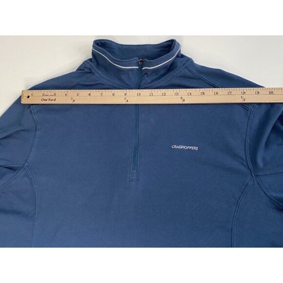 Craghoppers Long Sleeve ¼ Zip Pullover Men’s XXL Blue Insect Shield Stretch UK - Picture 14 of 16
